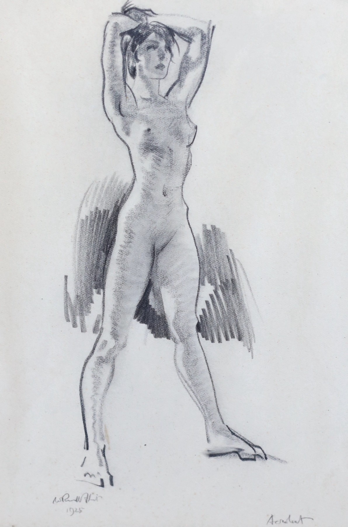 Sir William Russell Flint (1880-1969), 'Acrobat', pencil on paper, 21 x 15cm